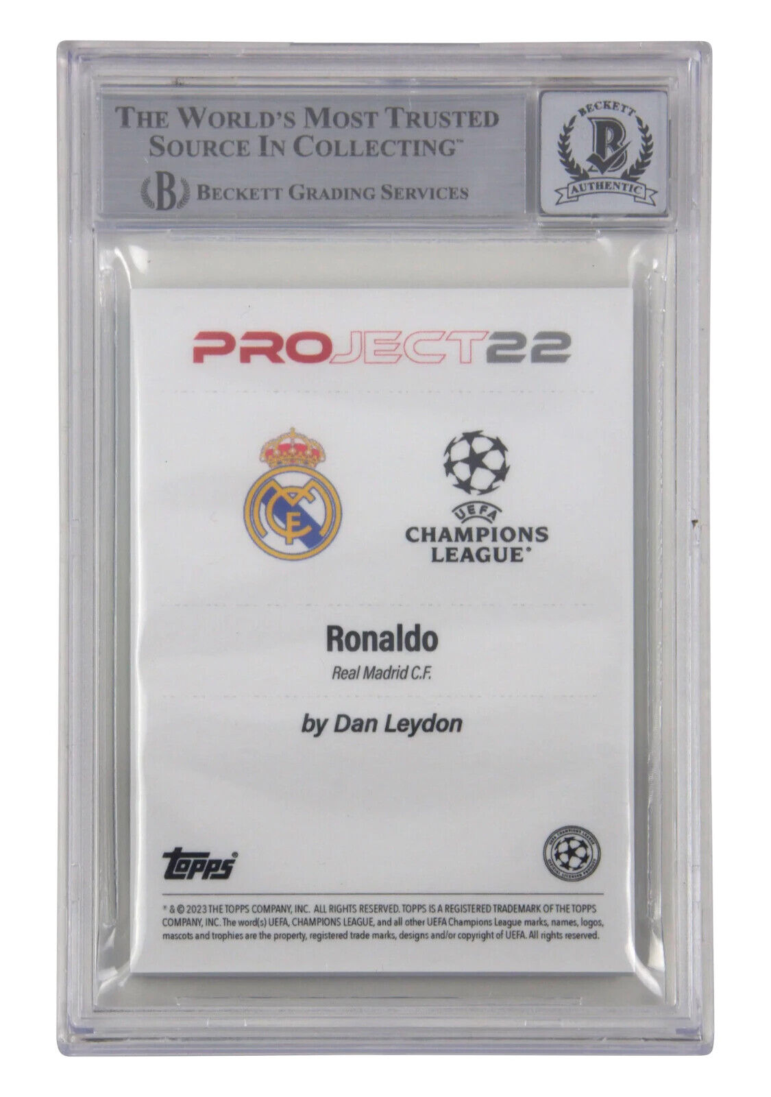 Ronaldo Nazario Signed 2022-23 Topps PROJECT22 #171 – BGS 10 Autograph